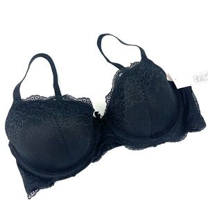 Gilligan & O’Malley Intimates Lace Underwire Push-up Bra in Black